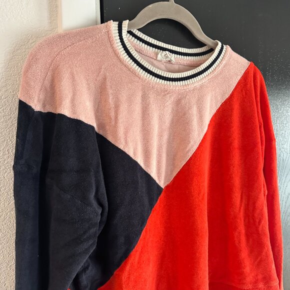 Splendid x Margherita Terry Cloth Bright Asymmetrical Pullover, Small - Picture 4 of 10